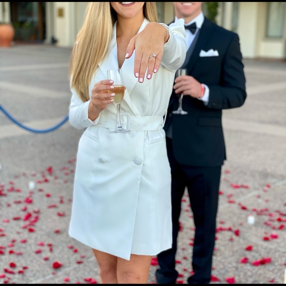 White Belted Blazer Dress - Picture 2 of 2